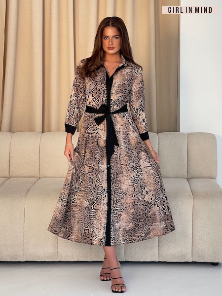 Girl In Mind Angela Tie Front Shirt Dress (AY4318) | €28