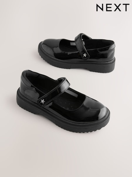 Musta patentti - Chunky Mary Jane School Shoes (AY4335) | €39 - €50