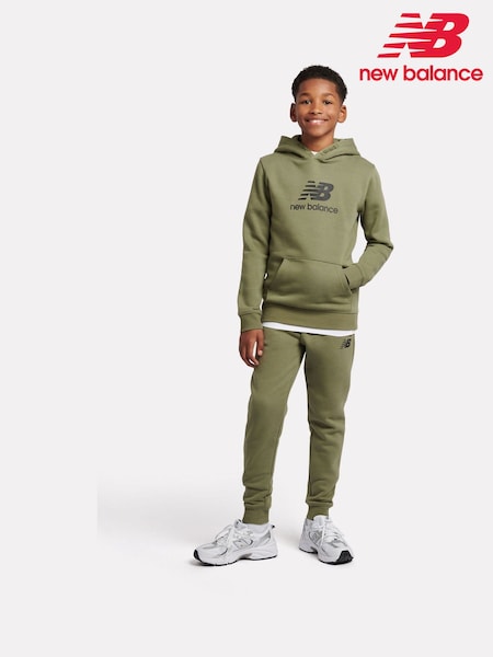New Balance Green Boys Brush Back Stacked Logo Hoodie Set (AY4396) | €119 - €143