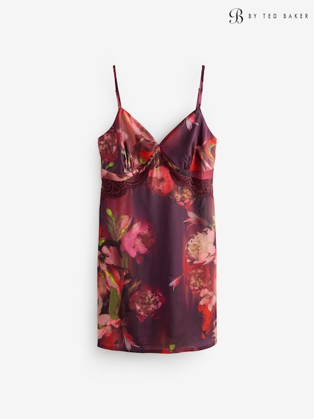 B by Ted Baker Aubergine Purple Satin Lace Slip (AY4456) | €50.50