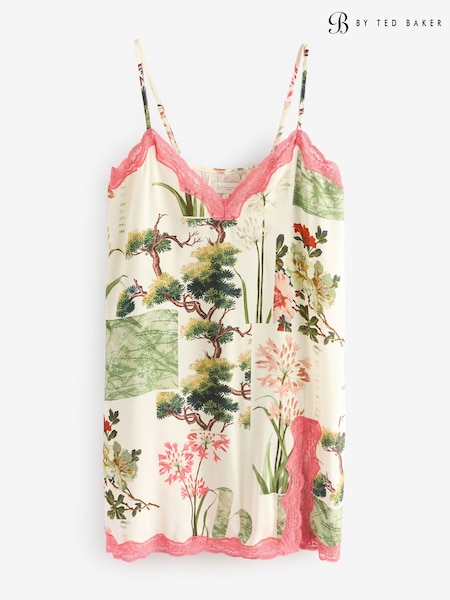 B by Ted Baker Cream Printed Slip with Lace Trim (AY4458) | R$ 355