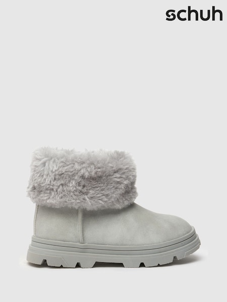 Schuh Grey Cherry Faux Fur Cuff Boots (AY4470) | 268 LEI