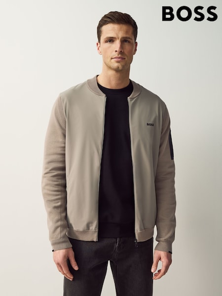 BOSS Beige Ever X Zip Up Knitted Jumper (AY4564) | R$ 2,260