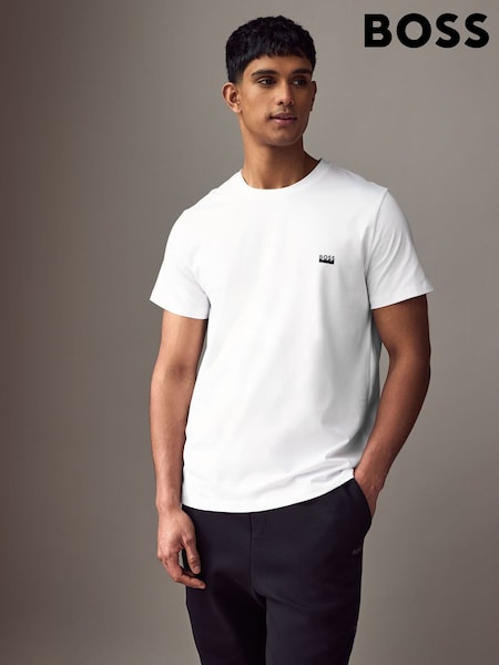 BOSS White Chest Logo 100% Cotton T-Shirt (AY4593) | €46
