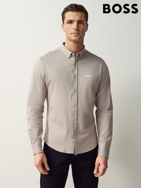 BOSS Natural Motion Jersey Stretch Oxford 100% Cotton Shirt (AY4635) | €79