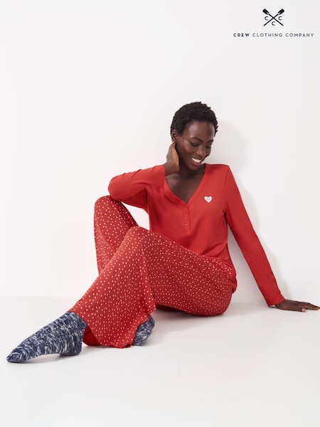 Crew Clothing Company Red Modal Patterned Pyjamas Set (AY4641) | R$ 640