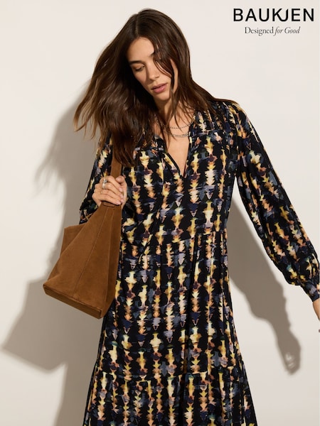 Baukjen Blue Kalina Printed Midi Dress (AY4652) | ‏850‏₪