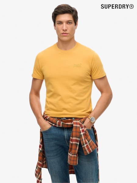 צהוב - Superdry Essential Logo Embroidery T-shirt (AY4660) | ‏101‏₪
