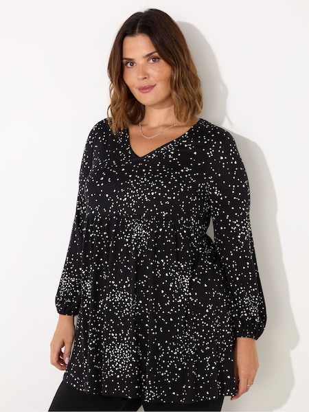 Live Unlimited Curve Heart Print Gathered V-Neck Tunic (AY4739) | 38 €
