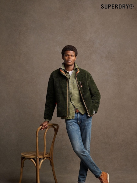 Superdry Green Outdoor Full Zip Relaxed Fleece (AY4811) | R$ 740