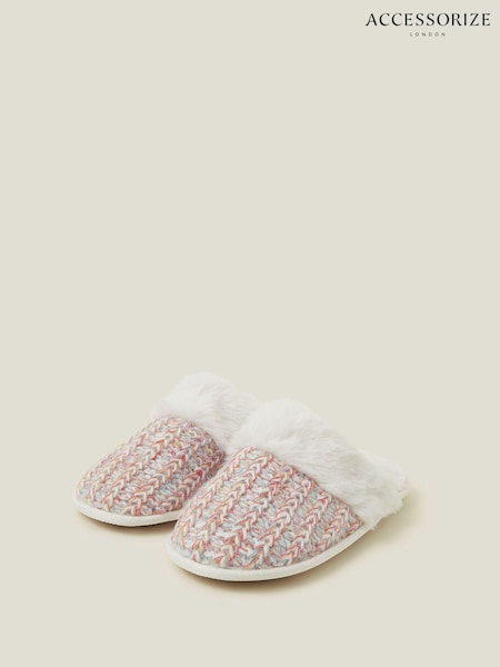 Accessorize Faux Fur Knit Mules Slippers (AY4852) | € 17