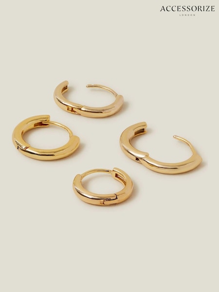 Accessorize Gold Tone 14ct Hoop Earrings 2 Pack (AY4856) | €21.50