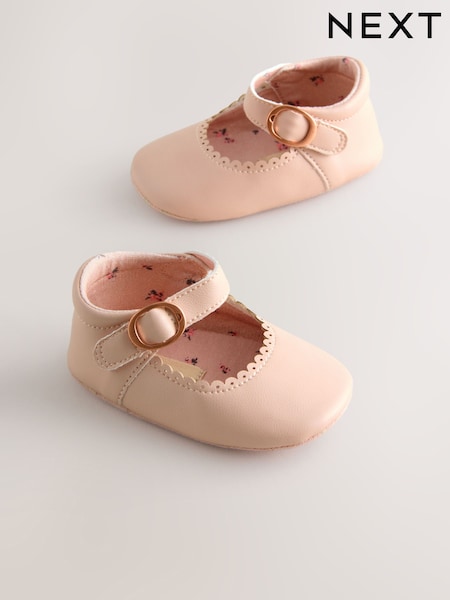 Pink Mary Jane Baby Shoes (0-24mths) (AY4881) | €13