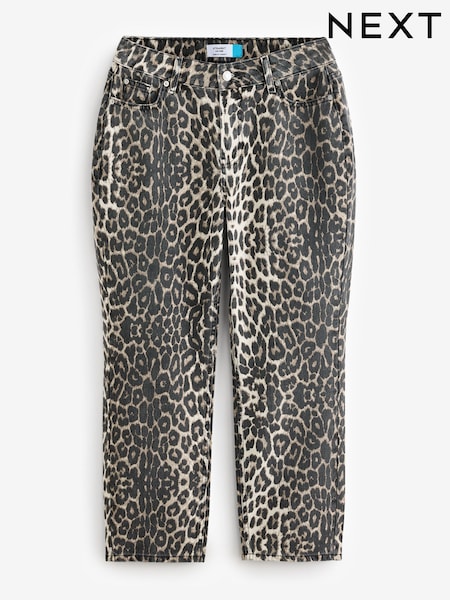 Leopard Print Hourglass Straight Leg 100% Cotton Jeans (AY4938) | €48