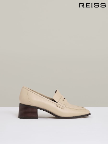 Off White - Reiss Heidi Leather Block-korkokengät Penny Loaferit (AY4945) | €280