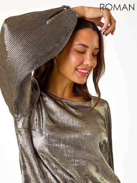 Roman Metallic Faux Pearl Collar Jumper (AY5021) | 2,403 UAH