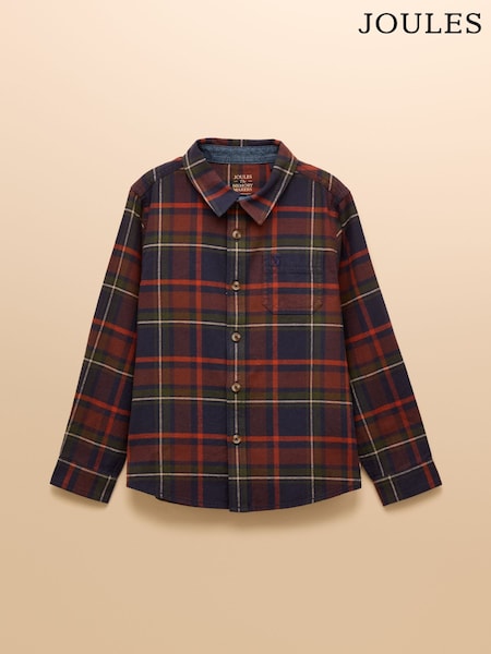 Joules Brushed Flannel Navy Check Checked Shirt (AY5101) | R$ 215 - R$ 275