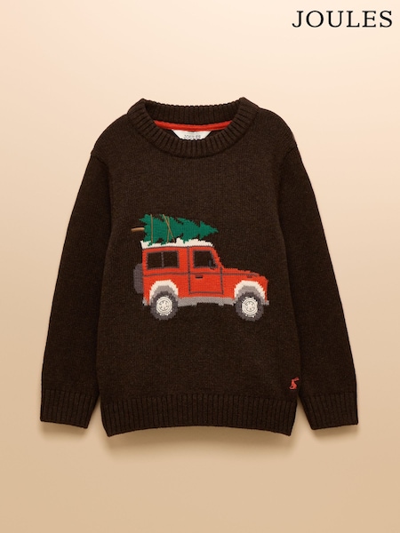 Joules Boys' Cracking Brown Intarsia Knit Jumper (AY5104) | € 33 - € 36
