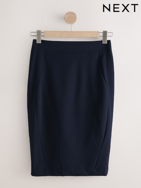 Navy Tailored Pencil Skirt With Wool (AY5114) | AZN 67