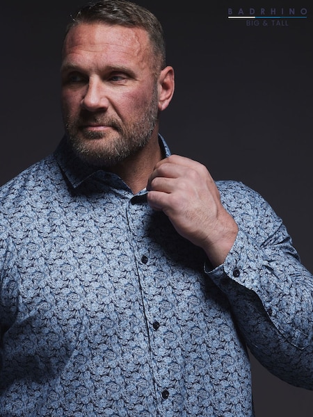 BadRhino Big & Tall Aqua Blue Formal Shirt (AY5140) | €59