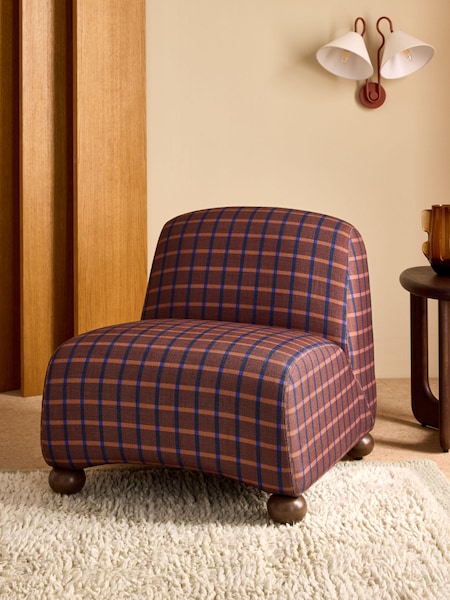 MADE.COM Cale Check Rust Brown Elwen Accent Chair (AY5143) | €410