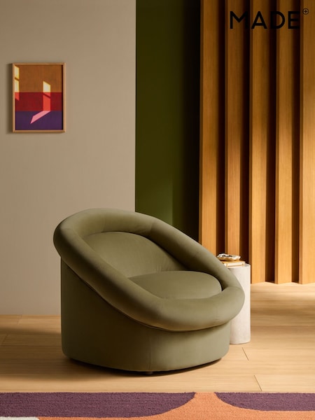 MADE.COM Fern Green Velvet Seattle Accent Chair (AY5146) | €600