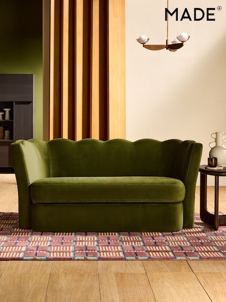 MADE.COM Pistachio Green Velvet Maya 2 Seater Sofa (AY5149) | €882