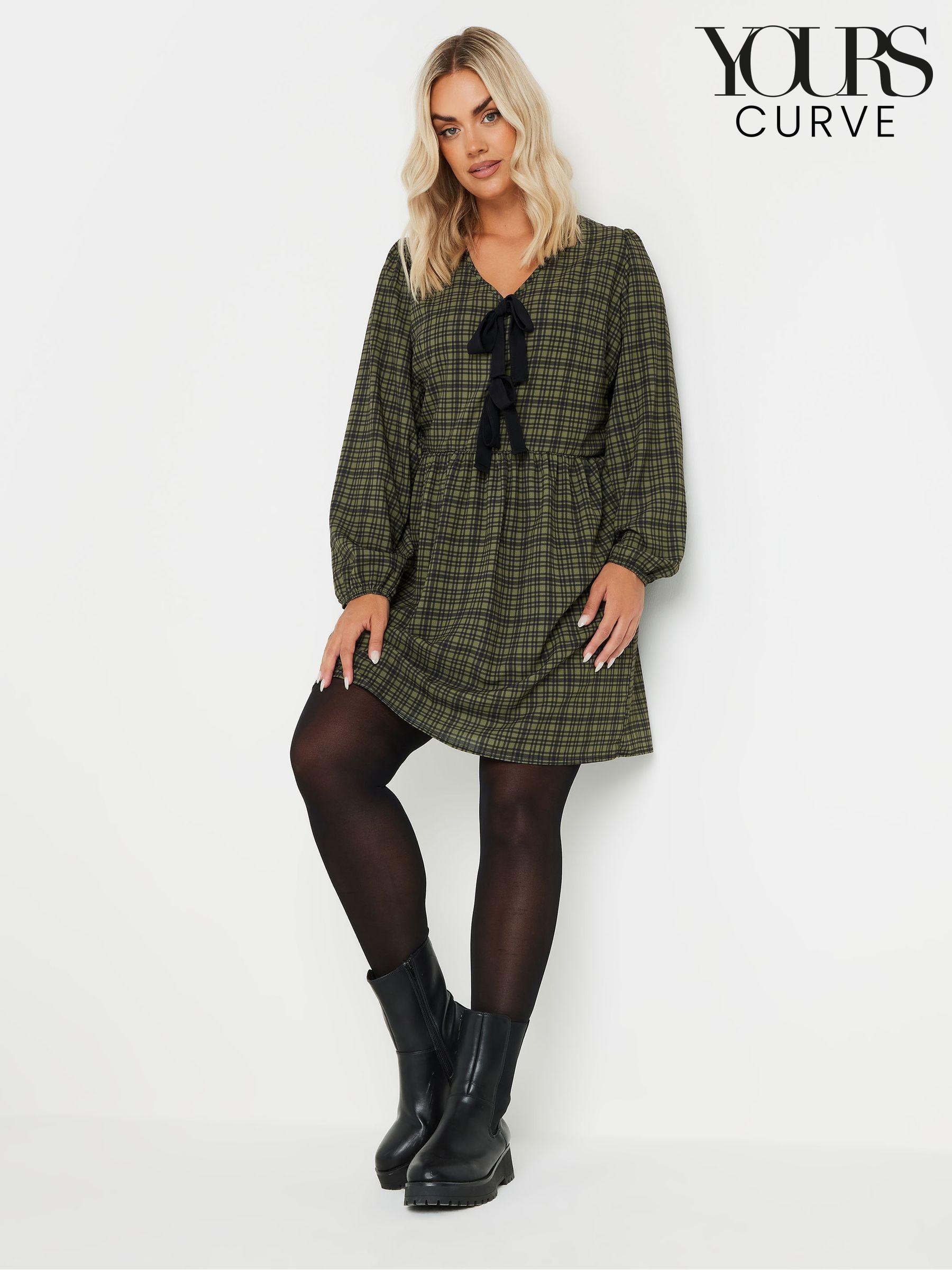 Karen check mini dress Mサイズ Check With Pu Trim Pleated Tailored Mini Dress | Karen Millen