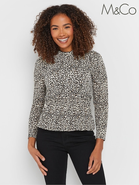 M&Co Shirred Waist Peplum Top (AY5213) | 18 €