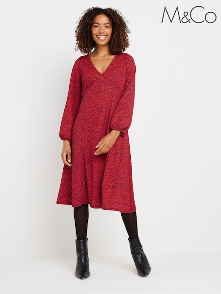 M&Co Red Empire Line Dress (AY5223) | €21.50