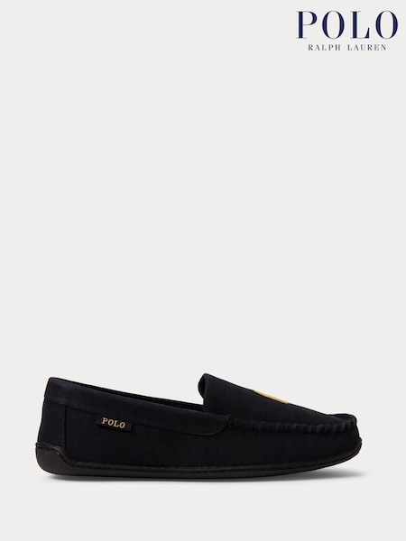 Polo Ralph Lauren Black Brenan Pony Player Dress Suede Slippers (AY5230) | €118
