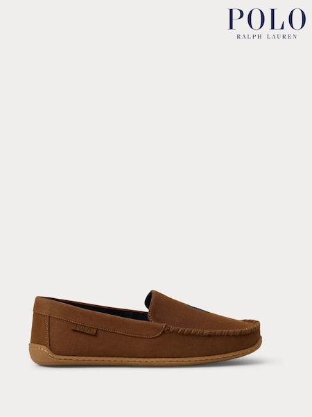 Polo Ralph Lauren Brown Brenan Pony Player Dress Suede Slippers (AY5237) | €118