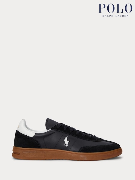 Schwarz - Polo Ralph Lauren Heritage Court Retro Suede Gum Sole Trainers (AY5250) | 182 €
