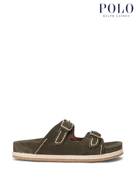 rjava - Polo Ralph Lauren Brown Turbach Double Strap Suede Sandals (AY5255) | € 236