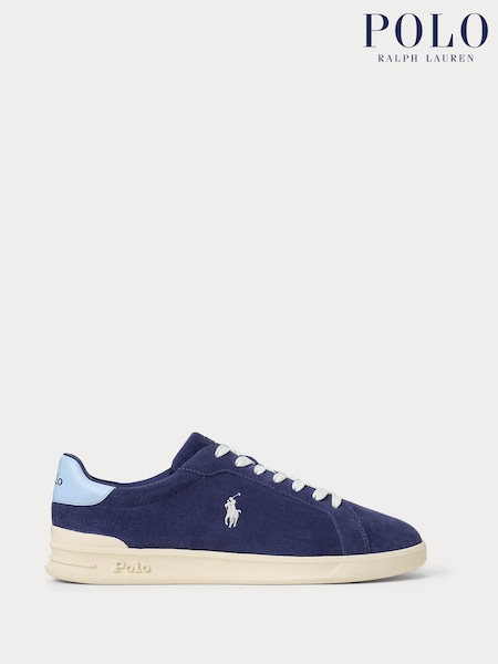 Polo Ralph Lauren Blue Heritage Court Suede Trainers (AY5257) | €158