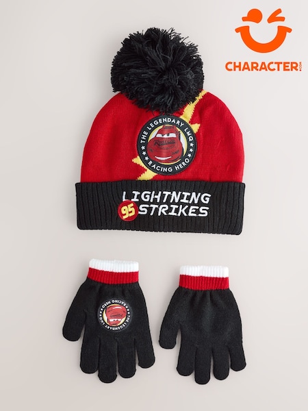 Character Black Disney Cars Lightning McQueen Winter Hat And Gloves Set (AY5369) | €21