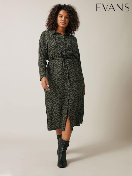 Evans Green Jersey Crepe Utility Dress (AY5378) | €67