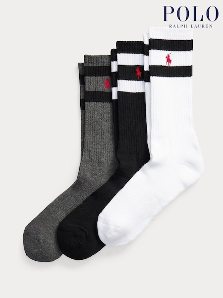 Polo Ralph Lauren Black Athletic Crew Socks 3 Pack (AY5425) | €21
