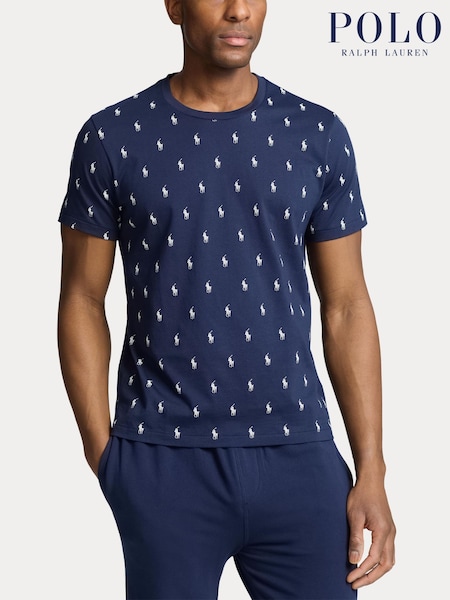 Albastru - Polo Ralph Lauren All-Over-Pony Jersey T-Shirt (AY5431) | 410 LEI