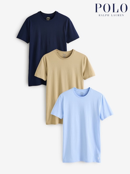 Polo Ralph Lauren Light Blue Slim 100% Cotton T-Shirts 3 Pack (AY5432) | €79