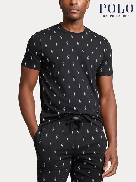 Polo Ralph Lauren Black All-Over-Pony Jersey T-Shirt (AY5448) | €36