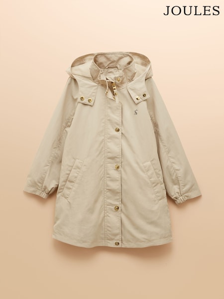Joules Girls' Meadow Stone Longline Showerproof Coat (AY5489) | AED256 - AED291