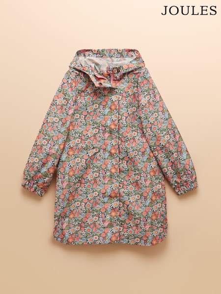 Joules Girls' Rainford Pink Ditsy Waterproof Packable Raincoat (AY5490) | €40.95 - €43.95