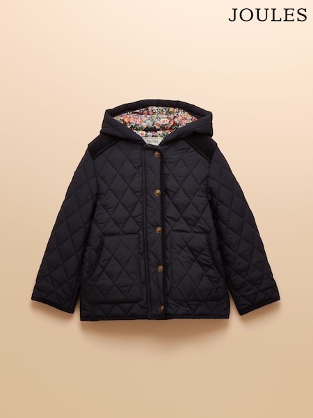 Joules Girls' Marsdale Navy Blue Showerproof Quilted Jacket (AY5491) | €62 - €71