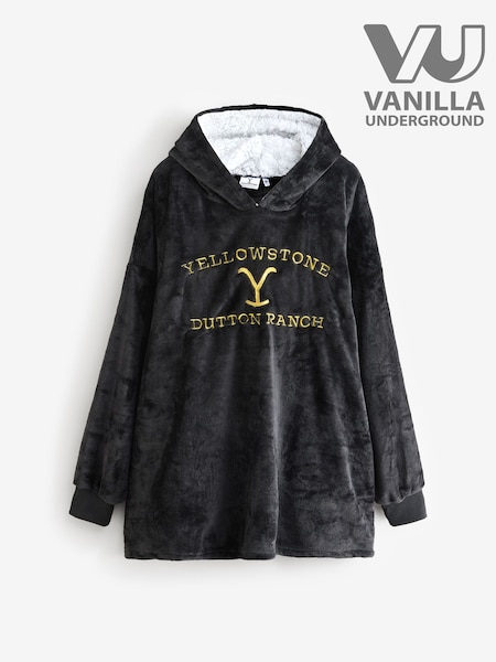 Vanilla Underground Black Mens Yellowstone Blanket Hoodie (AY5497) | €50