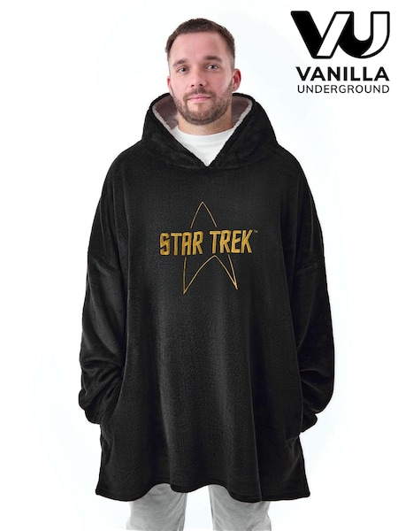 Vanilla Underground Black Mens Star Trek Blanket Hoodie (AY5498) | €50