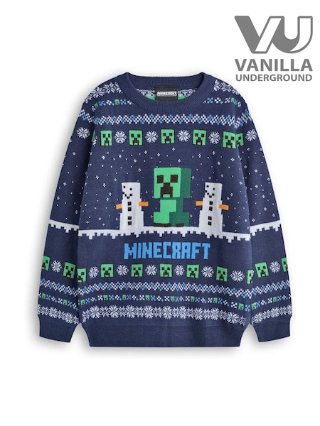 Vanilla Underground Blue Boys Minecraft Christmas Jumpers (AY5501) | 148 QAR