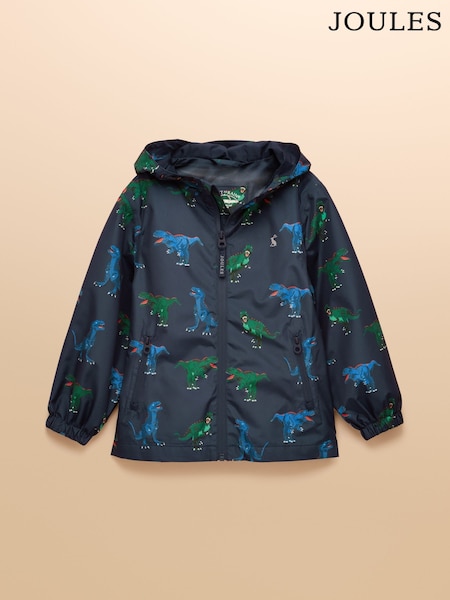 Joules Boys' Rainwell Navy Dino Waterproof Raincoat With Hood (AY5505) | € 40 - € 43