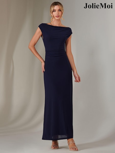 Синий - Jolie Moi Eva Round Neck Sleeveless Maxi Dress (AY5548) | €93