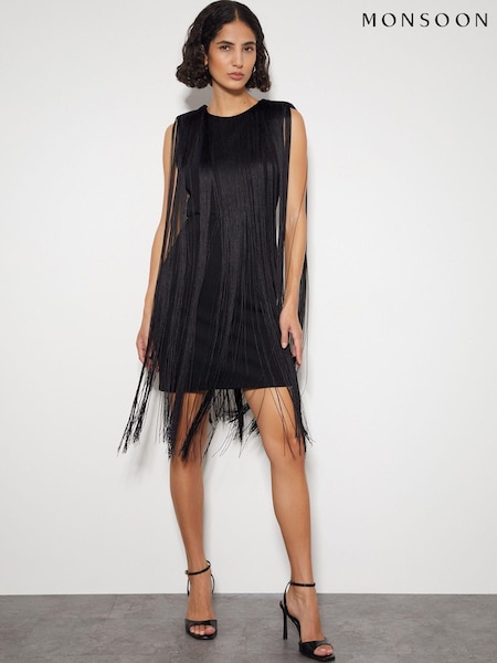 Monsoon Tara Sleeveless Fringe Mini Dress (AY5586) | 396 LEI